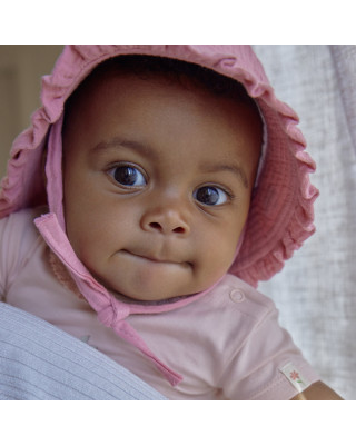 LITTLE DUTCH. Βρεφικό καπέλο ήλιου Pink Blush - Νο 1 (0-3 μηνών)