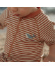 LITTLE DUTCH. Ολόσωμο κοντομάνικο μαγιό Ocean Brown Stripes - Νο 62/68