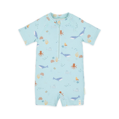 LITTLE DUTCH. Ολόσωμο κοντομάνικο μαγιό Ocean Friends - Νο 98/104