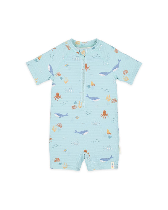 LITTLE DUTCH. Ολόσωμο κοντομάνικο μαγιό Ocean Friends - Νο 98/104