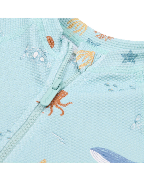 LITTLE DUTCH. Ολόσωμο κοντομάνικο μαγιό Ocean Friends - Νο 98/104