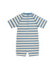 LITTLE DUTCH. Ολόσωμο κοντομάνικο μαγιό Ocean Blue Stripes - Νο 62/68