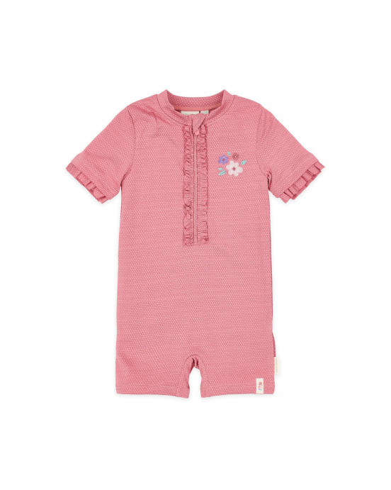 LITTLE DUTCH. Ολόσωμο κοντομάνικο μαγιό Dreamy Pink Sparkle - Νο 62/68