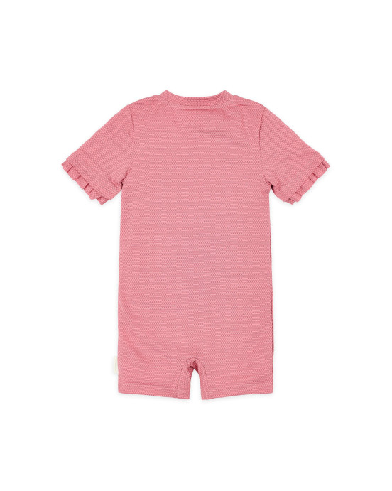 LITTLE DUTCH. Ολόσωμο κοντομάνικο μαγιό Dreamy Pink Sparkle - Νο 62/68