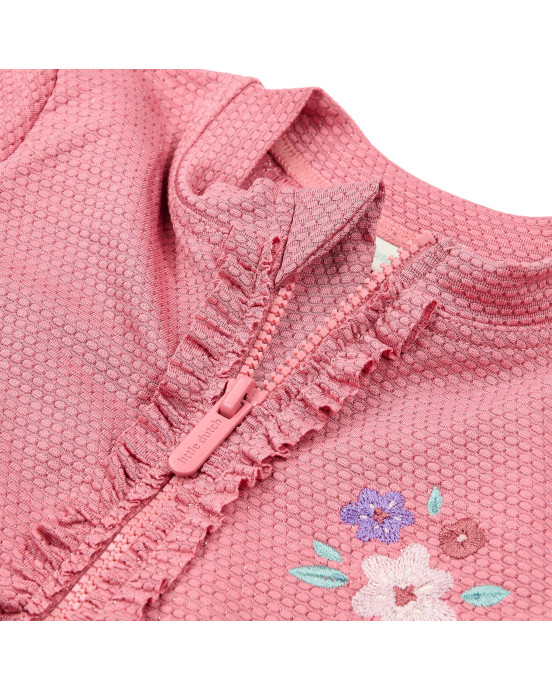 LITTLE DUTCH. Ολόσωμο κοντομάνικο μαγιό Dreamy Pink Sparkle - Νο 74/80