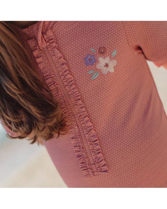 LITTLE DUTCH. Ολόσωμο κοντομάνικο μαγιό Dreamy Pink Sparkle - Νο 86/92