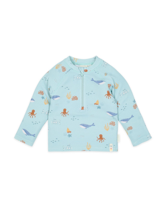 LITTLE DUTCH. Μπλουζάκι μακρυμάνικο με προστασία UV Ocean Friends - Νο 62/68