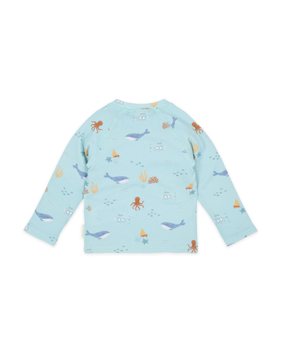 LITTLE DUTCH. Μπλουζάκι μακρυμάνικο με προστασία UV Ocean Friends - Νο 62/68