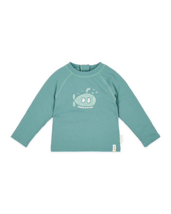 LITTLE DUTCH. Μπλουζάκι μακρυμάνικο με προστασία UV Ocean Green - Νο 86/92