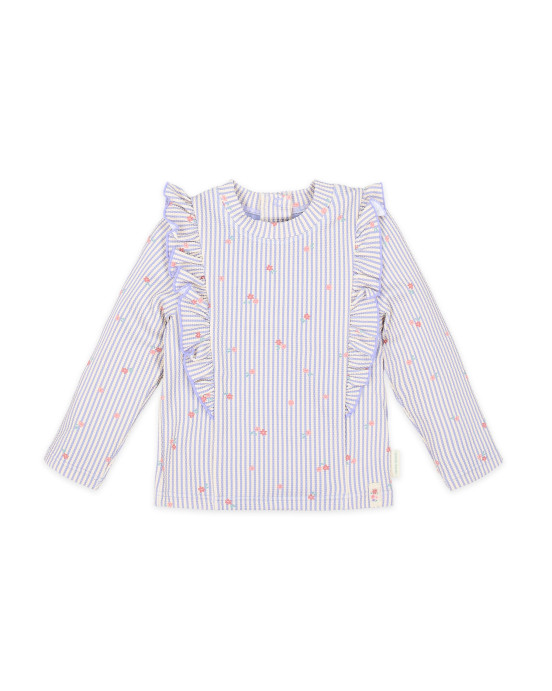 LITTLE DUTCH. Μπλουζάκι μακρυμάνικο με προστασία UV Dreamy Stripes - Νο 62/68