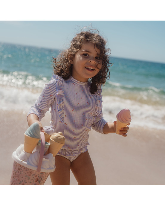 LITTLE DUTCH. Μπλουζάκι μακρυμάνικο με προστασία UV Dreamy Stripes - Νο 74/80