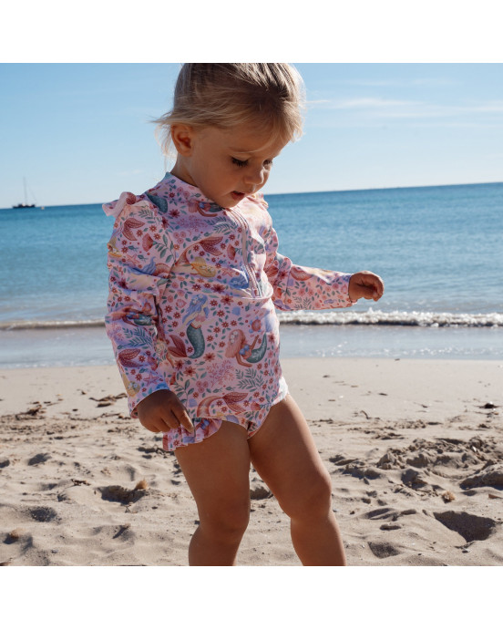 LITTLE DUTCH. Σετ μπλουζάκι μακρυμάνικο και μαγιό μπικίνι UV Dreamy Mermaid - Νο 62/68