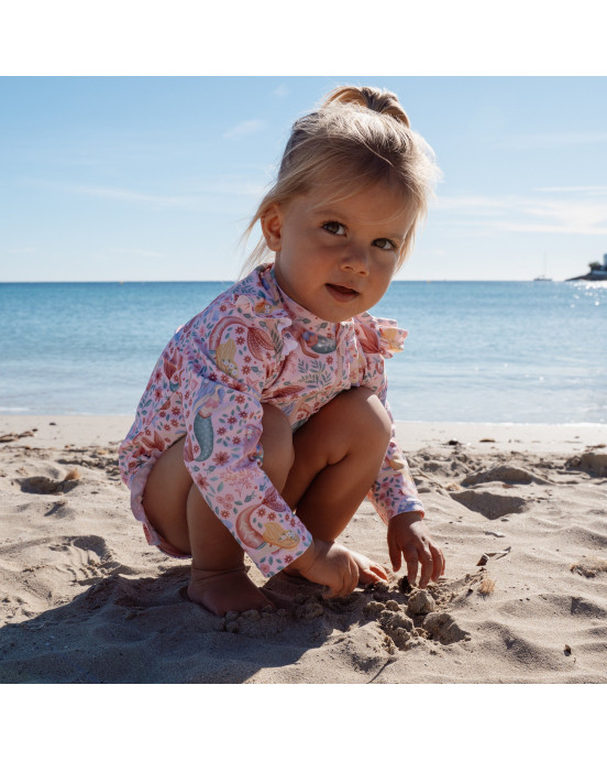 LITTLE DUTCH. Σετ μπλουζάκι μακρυμάνικο και μαγιό μπικίνι UV Dreamy Mermaid - Νο 62/68