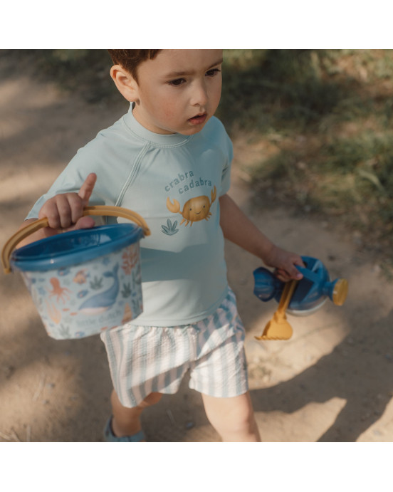 LITTLE DUTCH. Μπλουζάκι κοντομάνικο με προστασία UV Ocean Breeze - Νο 62/68