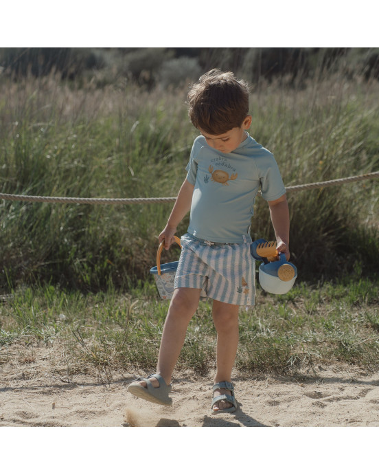 LITTLE DUTCH. Μπλουζάκι κοντομάνικο με προστασία UV Ocean Breeze - Νο 86/92