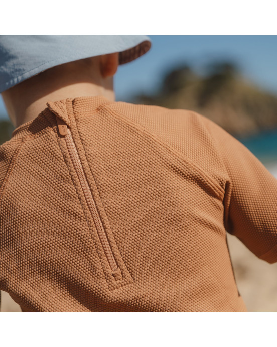LITTLE DUTCH. Μπλουζάκι κοντομάνικο με προστασία UV Sunny Brown - Νο 62/68