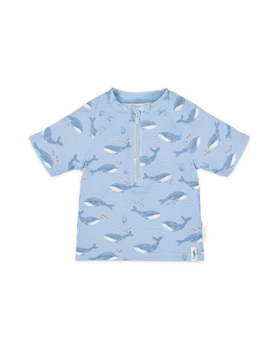 LITTLE DUTCH. Μπλουζάκι κοντομάνικο με προστασία UV Ocean Splash - Νο 62/68