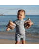 LITTLE DUTCH. Μπλουζάκι κοντομάνικο με προστασία UV Ocean Splash - Νο 62/68
