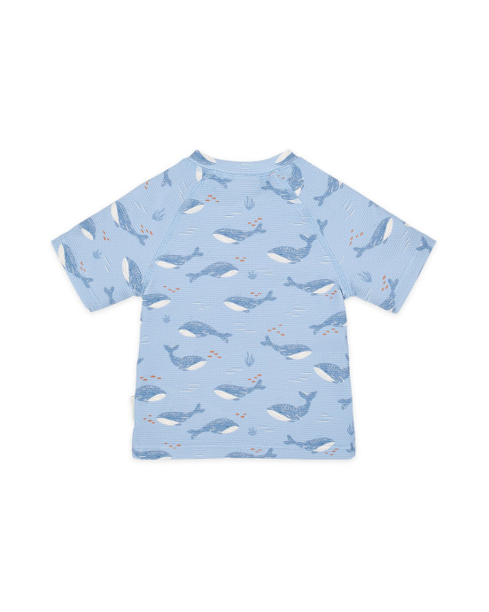 LITTLE DUTCH. Μπλουζάκι κοντομάνικο με προστασία UV Ocean Splash - Νο 62/68