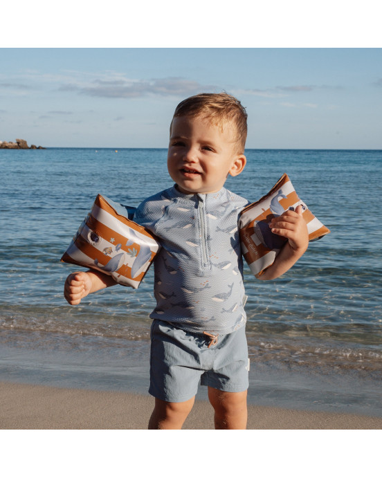 LITTLE DUTCH. Μπλουζάκι κοντομάνικο με προστασία UV Ocean Splash - Νο 98/104