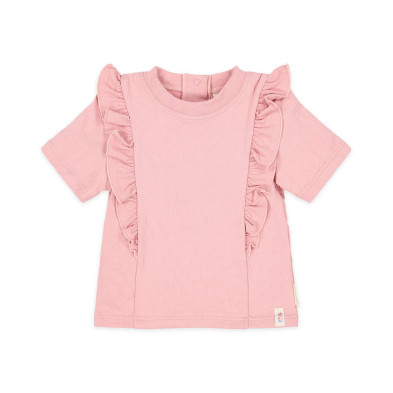 LITTLE DUTCH. Μπλουζάκι κοντομάνικο με προστασία UV Dreamy Pink Rose - Νο 62/68