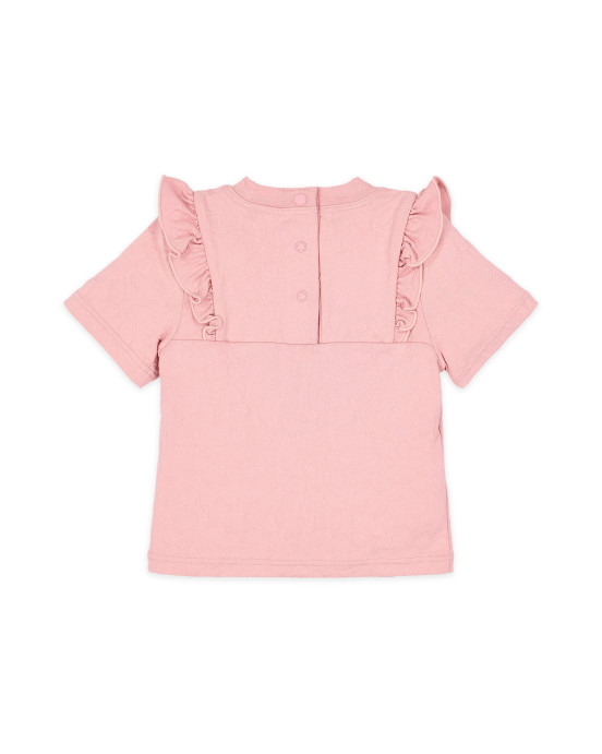 LITTLE DUTCH. Μπλουζάκι κοντομάνικο με προστασία UV Dreamy Pink Rose - Νο 62/68