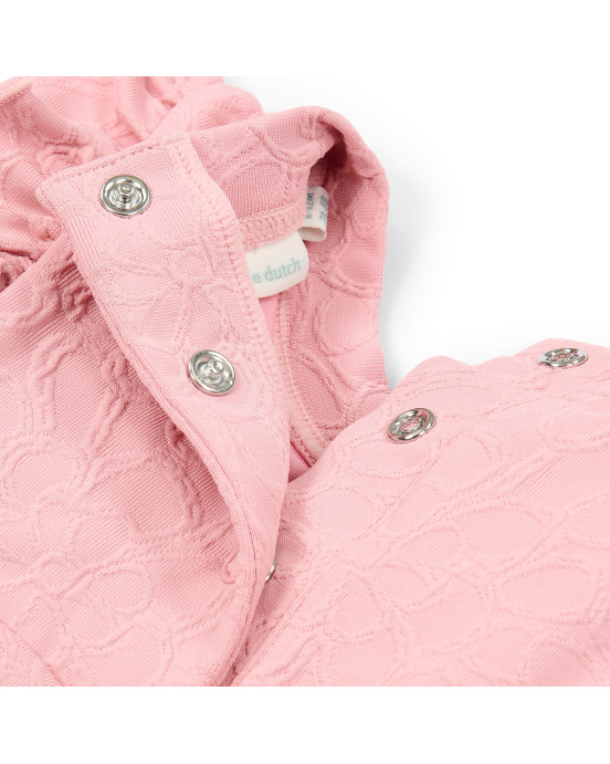 LITTLE DUTCH. Μπλουζάκι κοντομάνικο με προστασία UV Dreamy Pink Rose - Νο 62/68