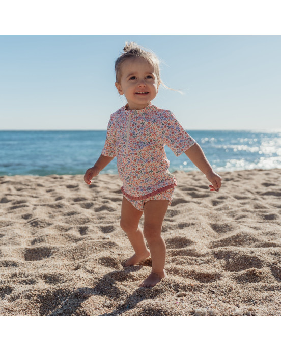 LITTLE DUTCH. Μπλουζάκι κοντομάνικο με προστασία UV Dreamy Flowerfield - Νο 74/80