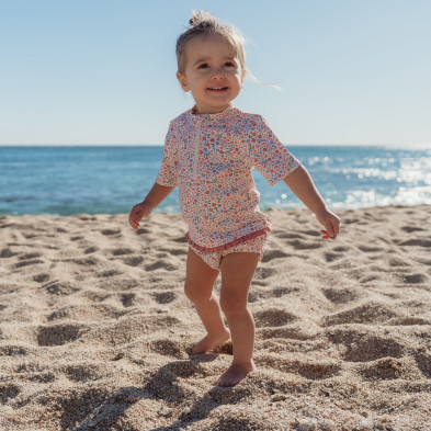 LITTLE DUTCH. Μπλουζάκι κοντομάνικο με προστασία UV Dreamy Flowerfield - Νο 86/92