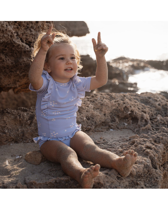 LITTLE DUTCH. Σετ μπλουζάκι κοντομάνικο και μαγιό μπικίνι UV Dreamy Lavender - Νο 62/68