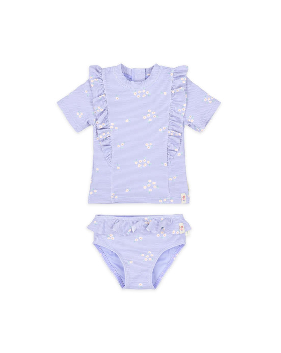 LITTLE DUTCH. Σετ μπλουζάκι κοντομάνικο και μαγιό μπικίνι UV Dreamy Lavender - Νο 98/104