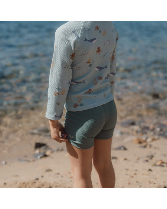 LITTLE DUTCH. Παιδικό μαγιό για αγόρια Ocean Green - Νο 62/68