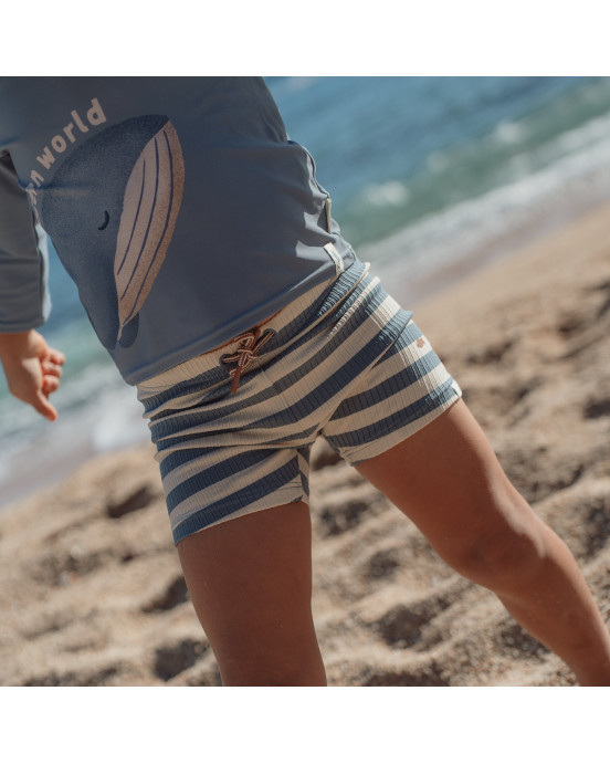 LITTLE DUTCH. Παιδικό μαγιό για αγόρια Ocean Blue Stripes - Νο 74/80