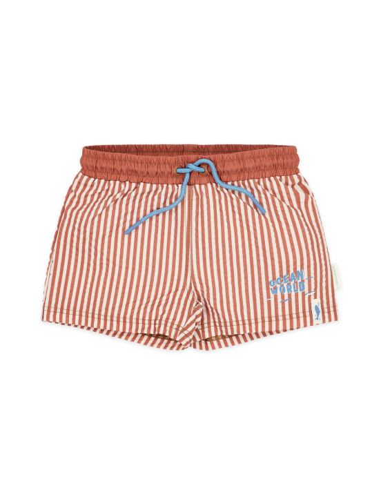 LITTLE DUTCH. Παιδικό μαγιό βερμούδα για αγόρια Ocean Brown Stripes - Νο 62/68
