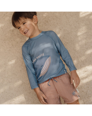 LITTLE DUTCH. Παιδικό μαγιό βερμούδα για αγόρια Ocean Brown Stripes - Νο 62/68