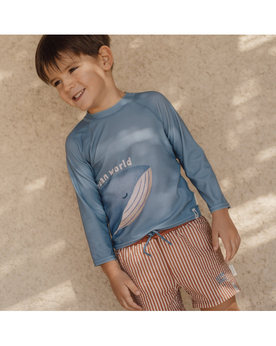 LITTLE DUTCH. Παιδικό μαγιό βερμούδα για αγόρια Ocean Brown Stripes - Νο 62/68