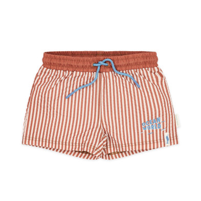 LITTLE DUTCH. Παιδικό μαγιό βερμούδα για αγόρια Ocean Brown Stripes - Νο 74/80