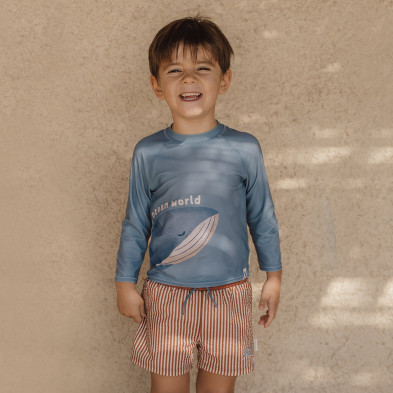 LITTLE DUTCH. Παιδικό μαγιό βερμούδα για αγόρια Ocean Brown Stripes - Νο 74/80