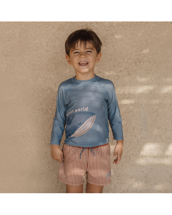 LITTLE DUTCH. Παιδικό μαγιό βερμούδα για αγόρια Ocean Brown Stripes - Νο 74/80