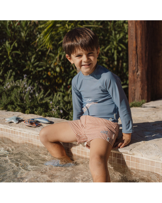 LITTLE DUTCH. Παιδικό μαγιό βερμούδα για αγόρια Ocean Brown Stripes - Νο 86/92