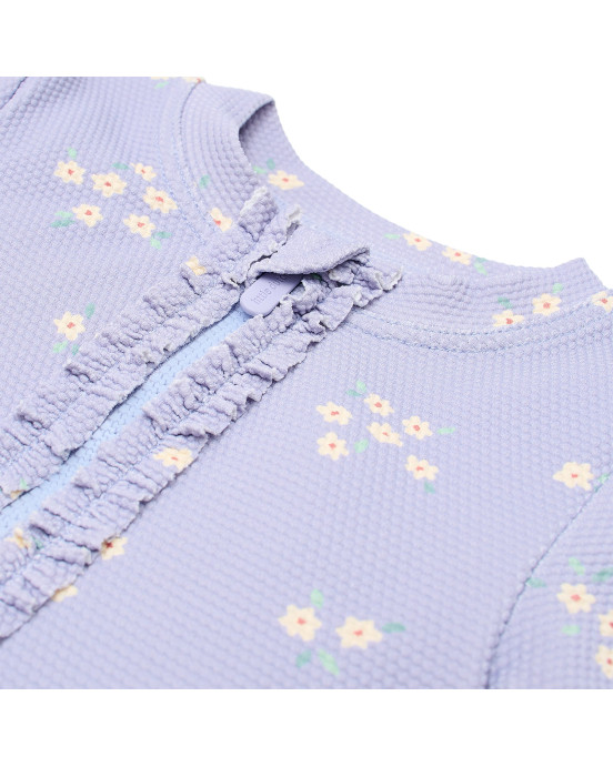 LITTLE DUTCH. Ολόσωμο μακρυμάνικο μαγιό με βολάν Dreamy Lavender - Νο 74/80