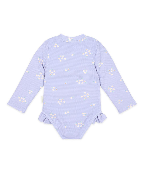 LITTLE DUTCH. Ολόσωμο μακρυμάνικο μαγιό με βολάν Dreamy Lavender - Νο 74/80