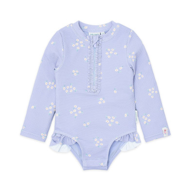 LITTLE DUTCH. Ολόσωμο μακρυμάνικο μαγιό με βολάν Dreamy Lavender - Νο 86/92