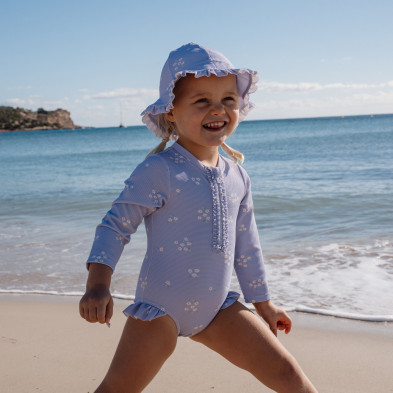 LITTLE DUTCH. Ολόσωμο μακρυμάνικο μαγιό με βολάν Dreamy Lavender - Νο 86/92