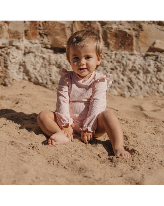 LITTLE DUTCH. Ολόσωμο μακρυμάνικο μαγιό με βολάν Dreamy Seashells - Νο 62/68
