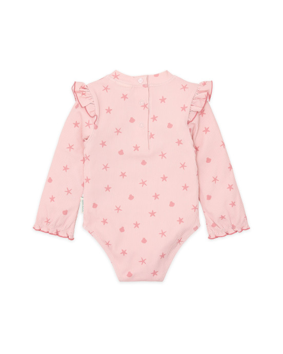 LITTLE DUTCH. Ολόσωμο μακρυμάνικο μαγιό με βολάν Dreamy Seashells - Νο 74/80