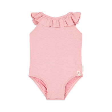 LITTLE DUTCH. Ολόσωμο μαγιό με βολάν Dreamy Pink Rose - Νο 74/80