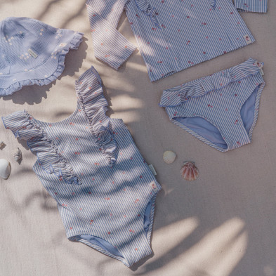 LITTLE DUTCH. Ολόσωμο μαγιό με βολάν Dreamy Stripes - Νο 98/104