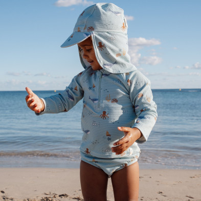 LITTLE DUTCH. Παιδικό καπέλο ήλιου Ocean Friends - Νο 2 (45-47,5εκ.)