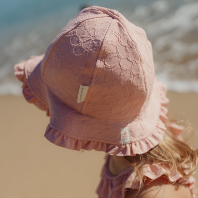 LITTLE DUTCH. Παιδικό καπέλο ήλιου Dreamy Pink Rose - Νο 1 (41-45εκ.)